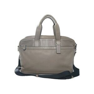 COACH Hudson Leather Bag  Briefcase F71561 Taupe Gray Brown Retail $450